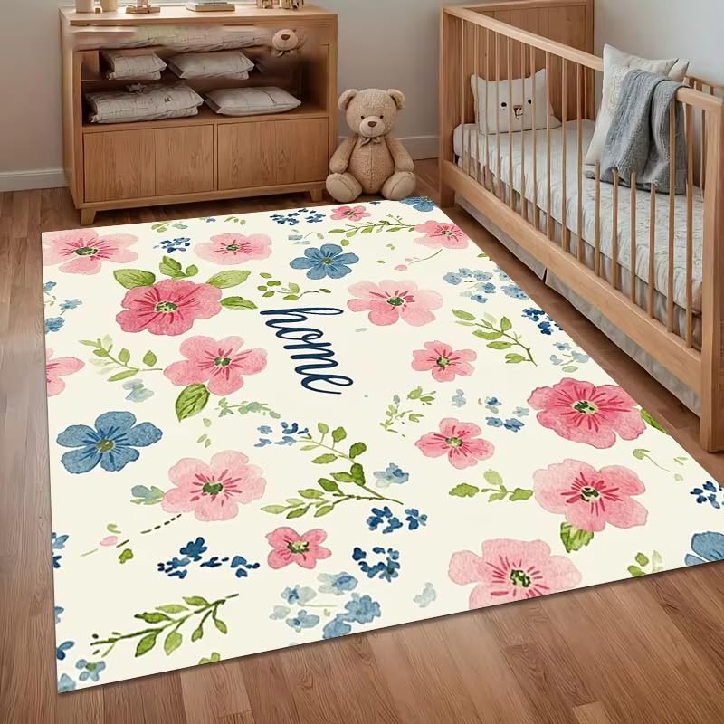 Alfombra para dormitorio suave y floral decoracion elegante salon y entrada