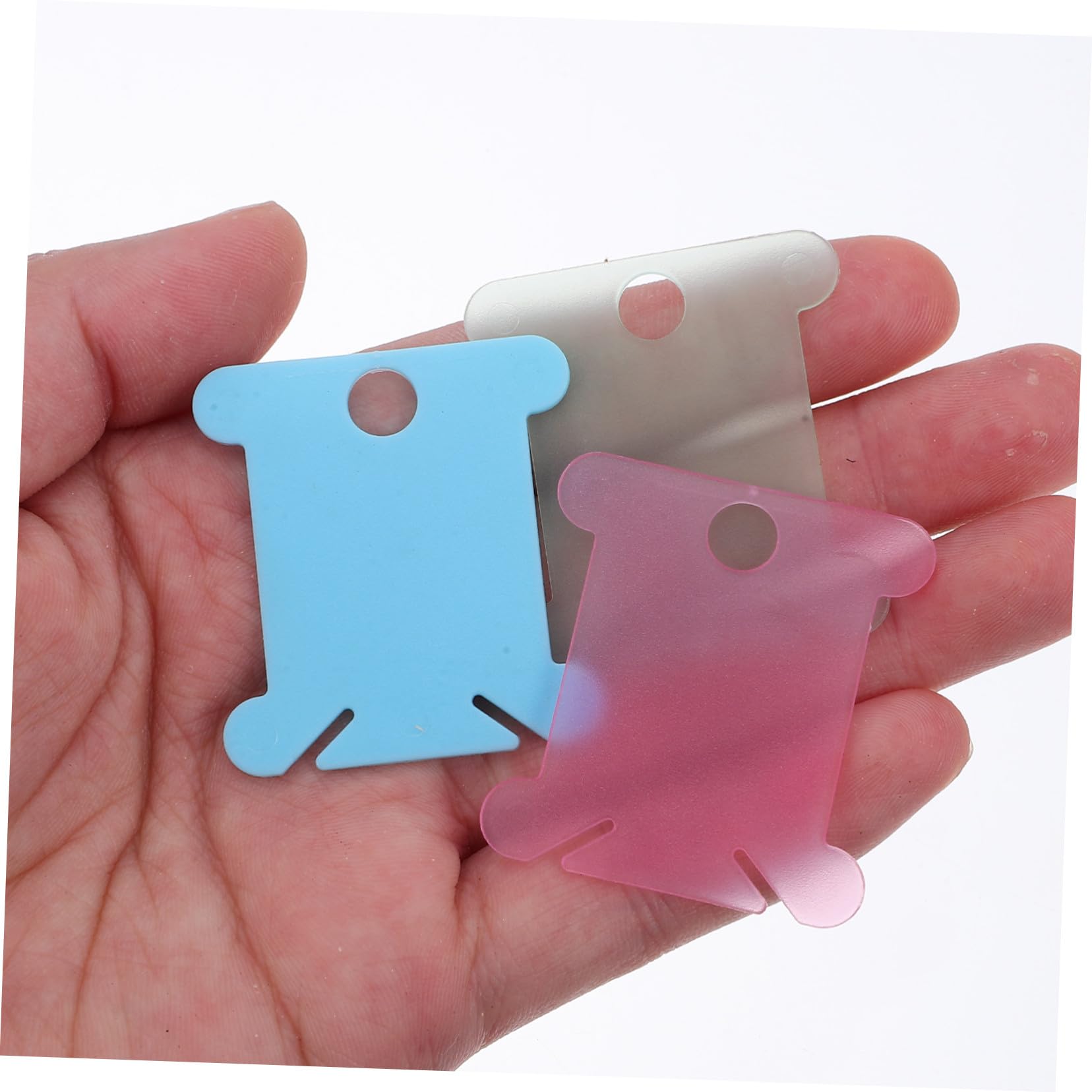 PLAFOPE 500 Stück Stickgarn Spulen Kunststoff Organizer Bobbins für DIY Kreuzstich Nähgarn Aufbewahrung Fadenhalter Stickfaden Wickelplatte Kunststoffspulenhalter Garnrollen