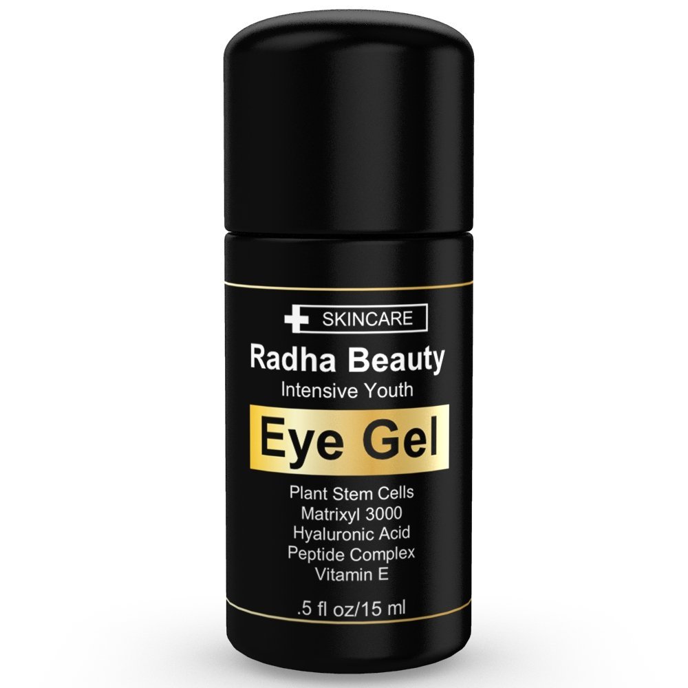 Radha Beauty Eye Cream for Dark Circles, Puffiness, Bags & Wrinkles - The most effective eye gel for every eye concern - All Natural - .5 fl oz