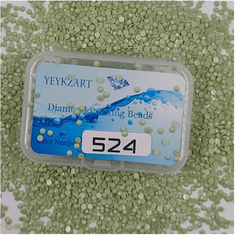 YEYKZART 524 Diamond Painting Replacement Round Diamonds Beads Rhinestones Accessories for Diamond Art Missing Color 3500 PCS — image 1