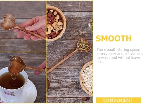 Miniatura 2 de UPKOCH Cuchara de madera de 11 pulgadas, cuchara en forma de corazón, para despedida de soltera, inauguración de la casa, día de San Valentín, marrón