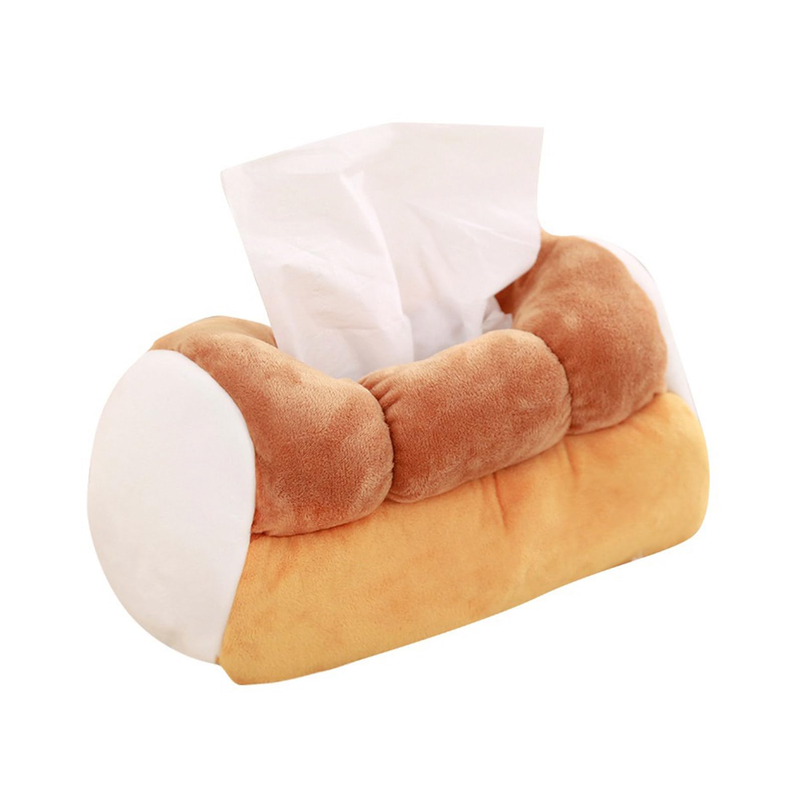 QIEIEI Soft Bread Tissue Storage Container Box Funny Tissue Box Soft Cotton Bread Shaped Paper Storage Holder for Home Decor