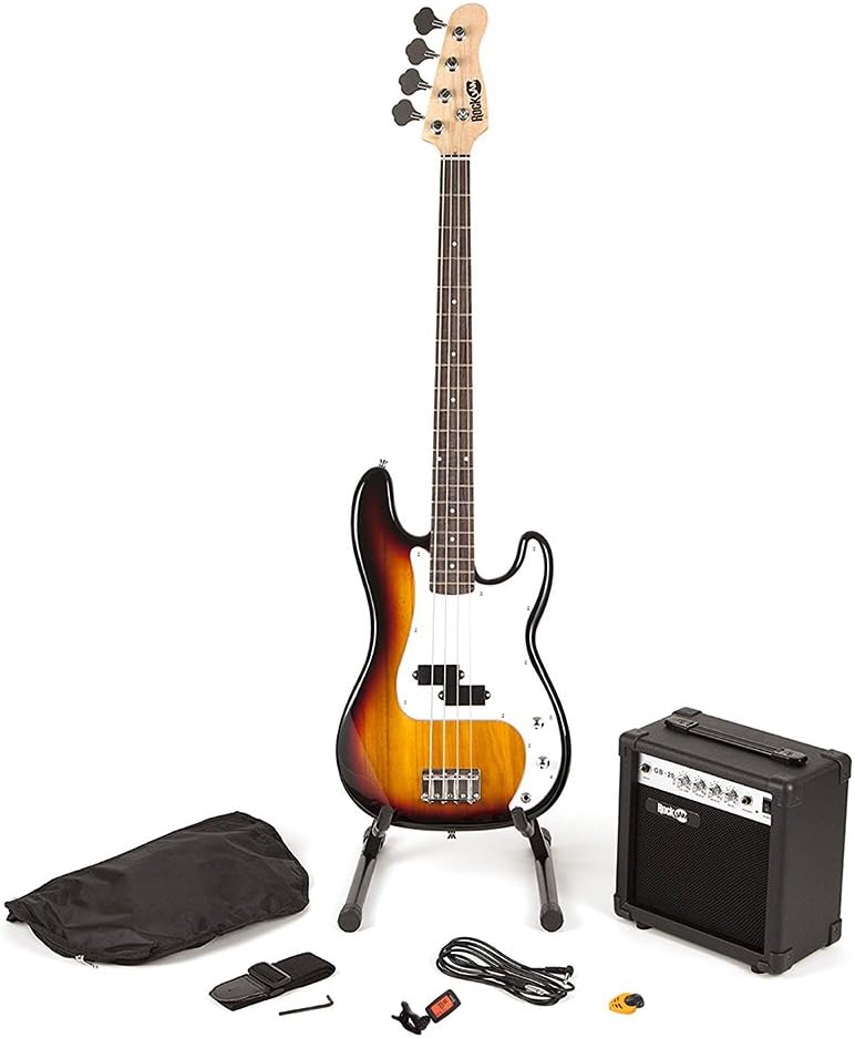 RockJam Full-Size Bass Guitar Kit with Amp, Tuner, Stand & Bag