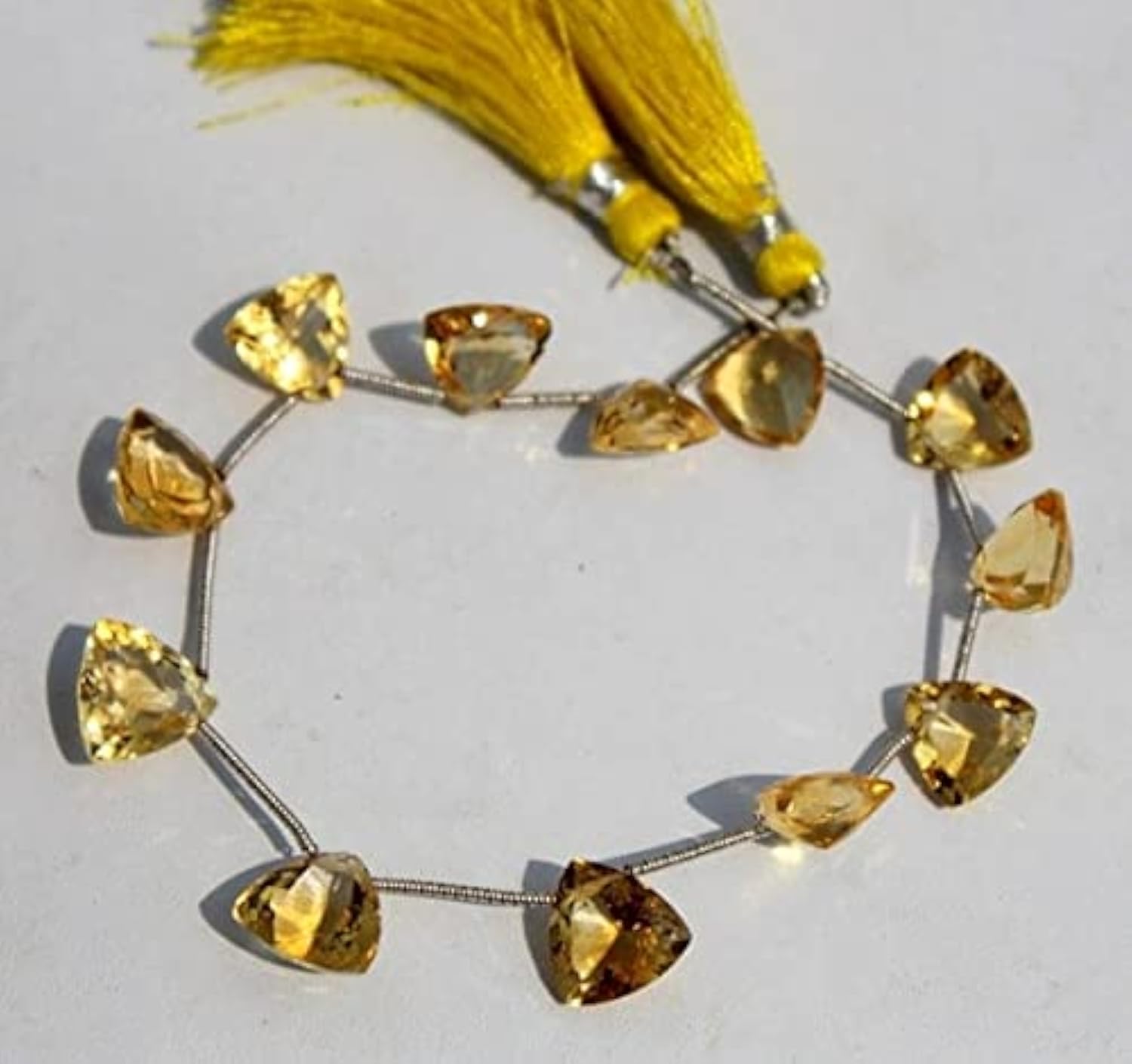 Citrine naturelle 11-12 mm briolettes facettées pierres véritables pour créateurs de bijoux DIY