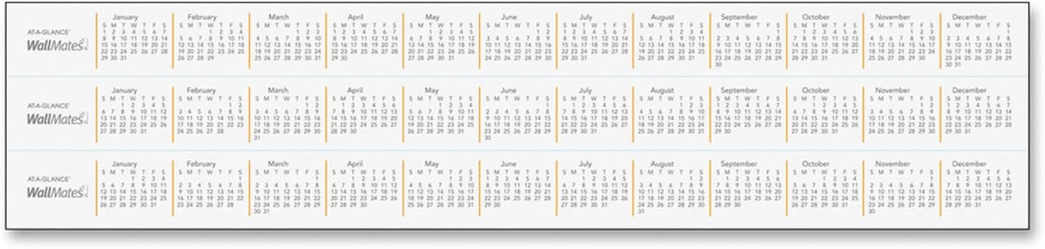 AT-A-GLANCE AW502028 WallMates Self-Adhesive Dry Erase Monthly Planning Surface, 24 x 18