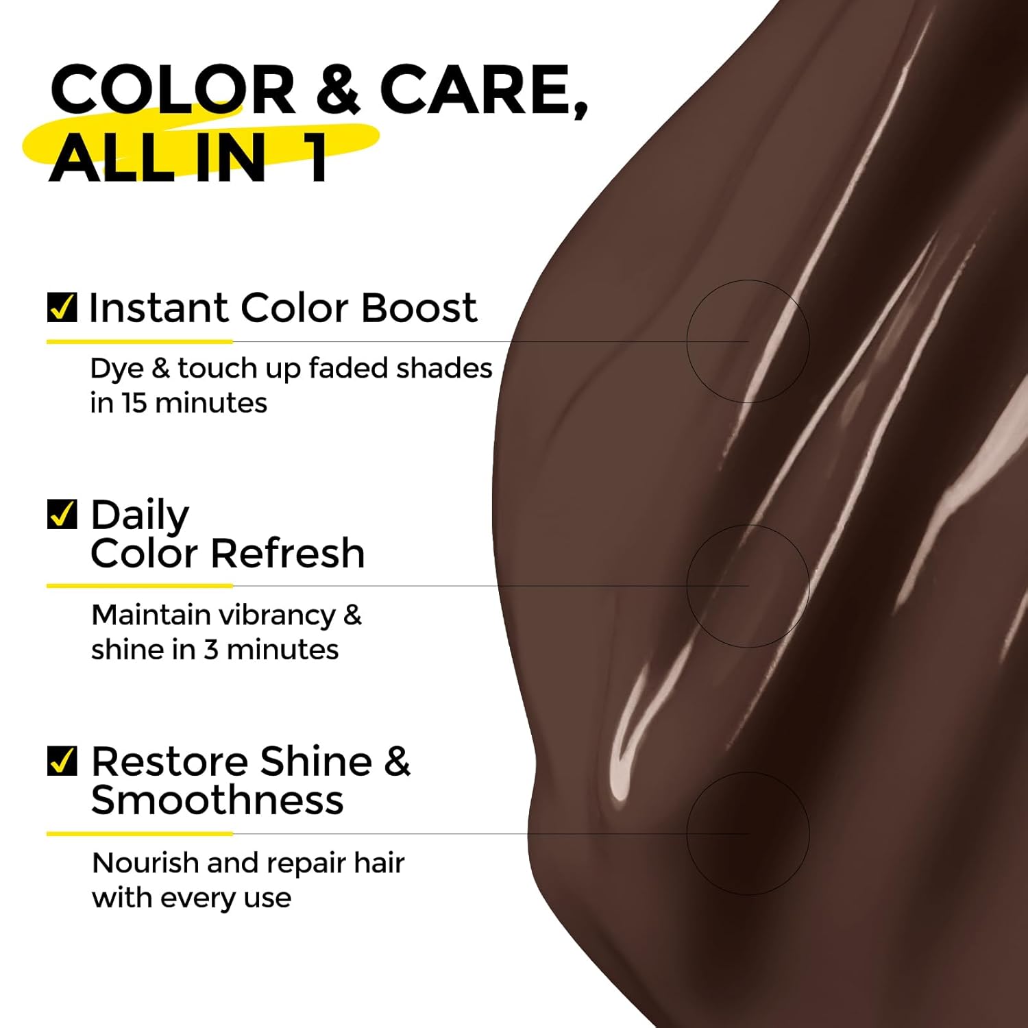 Semi Permanent Hair Color - 6 oz Color Depositing Conditioner with Shea Butter & Almond Oil- Color Conditioner Depositing Hair Mask - Vegan, Paraben, Ammonia & Sulfate Free -Mocha - Image 2