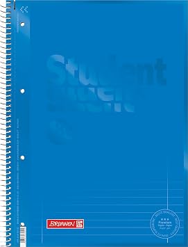 Brunnen 1067927126 Colour Code Student Notepad A4 Ruled, line Style 27, 90 g/m2, 80 Pages Azure Blue