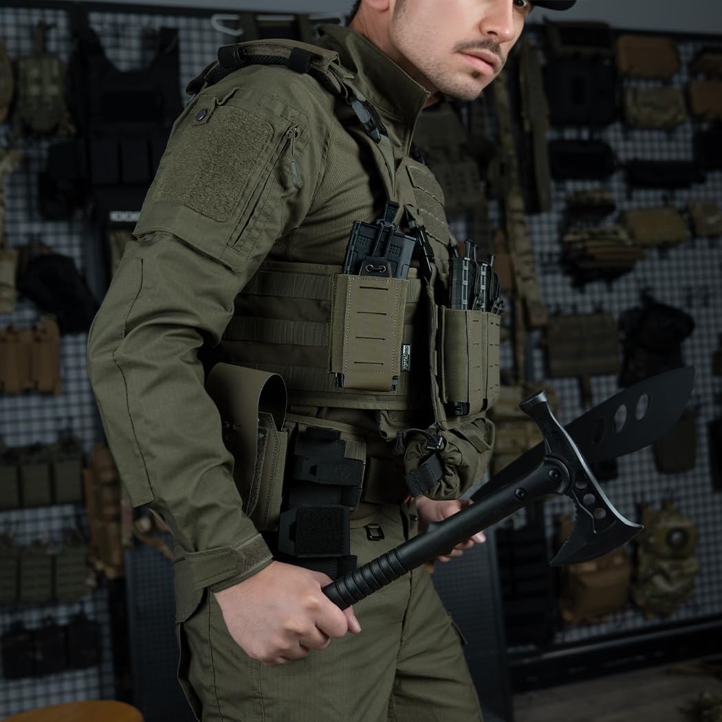 5.56mm Mag Pouch Elastic Single Rifle Magazine Pouch Tactical Molle Magazines Holster with Loop Panel - Image 7