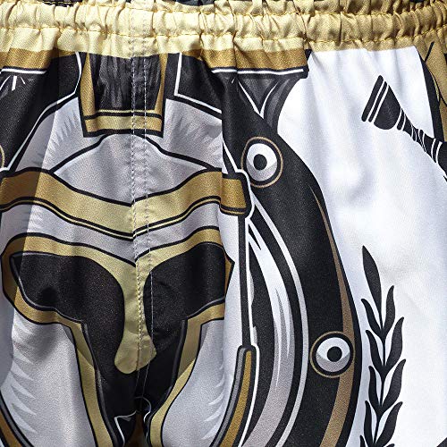 Tuff Boxing Sport Muay Thai Shorts Trunks Kick Martial Arts Training Gym Clothing, Tuf-ms634-wht, Medium