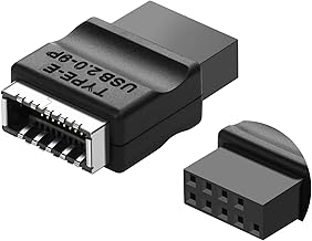 SinLoon USB 2.0 9Pin to Type E Motherboard Header Extension Adapter USB 2.0 9-Pin Female to Type E Female Front Connector Converter USB Front Panel Adapter