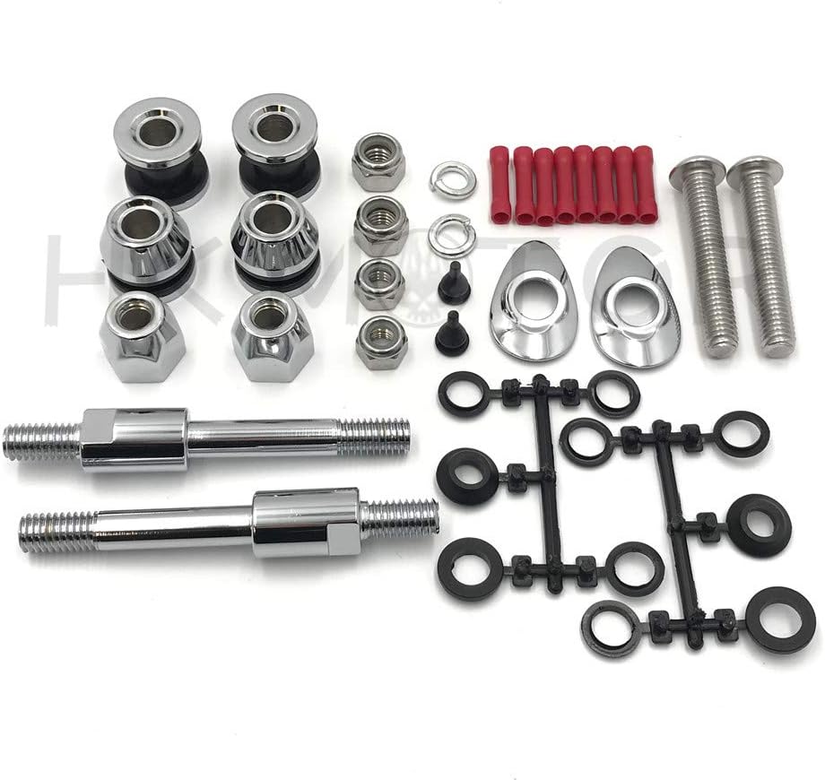 HONGK- HardDrive Sissy Bar Docking Hardware Kit (Chrome) Compatible with 02-05 H-D Dyna FXD [B07N144WSL]