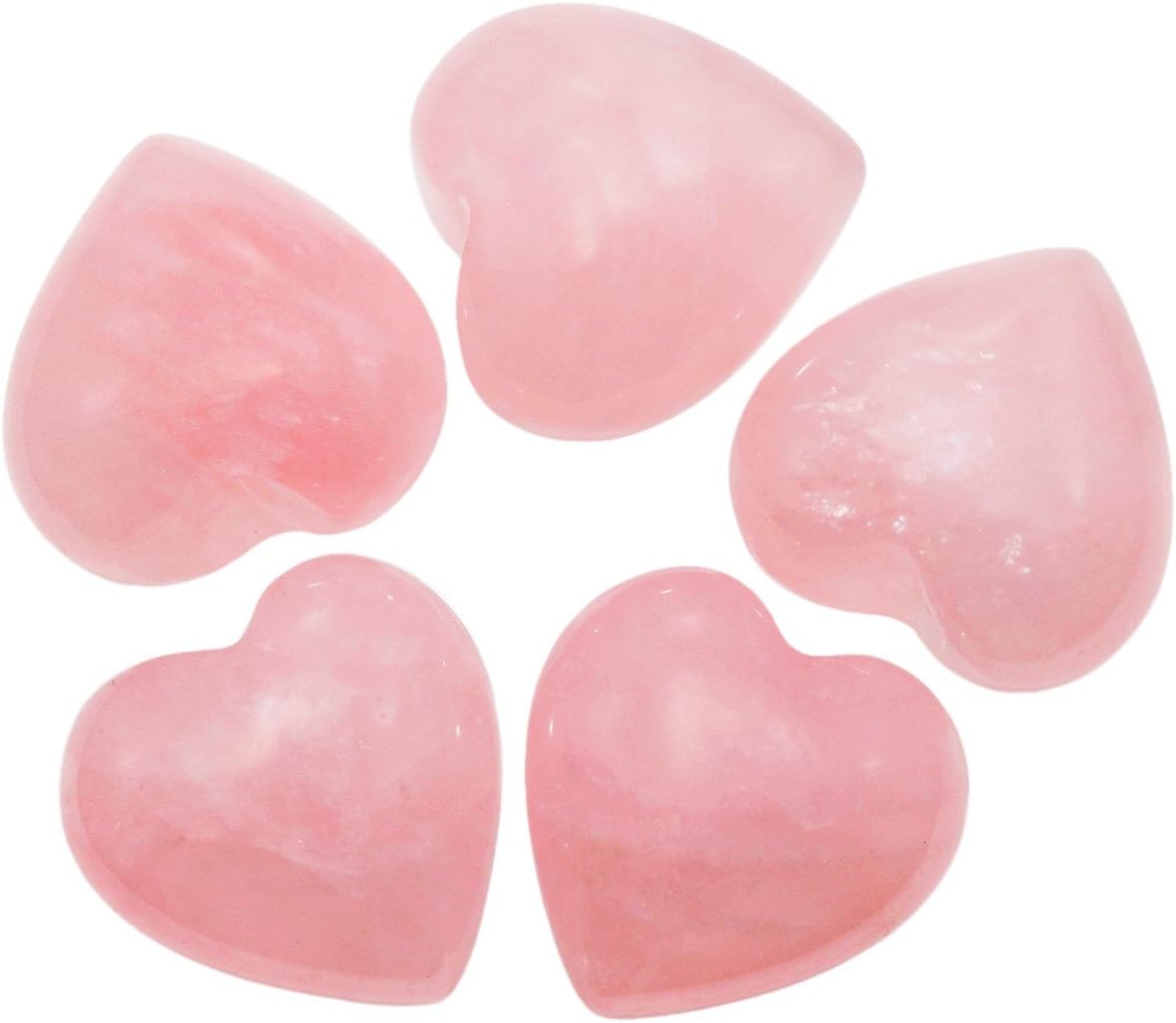 Nupuyai 12pcs Rose Quartz Crystal Heart Love Palm Worry Stone for Chakra Healing Carved Stone for Home Decoration 1.5cm - Image 4