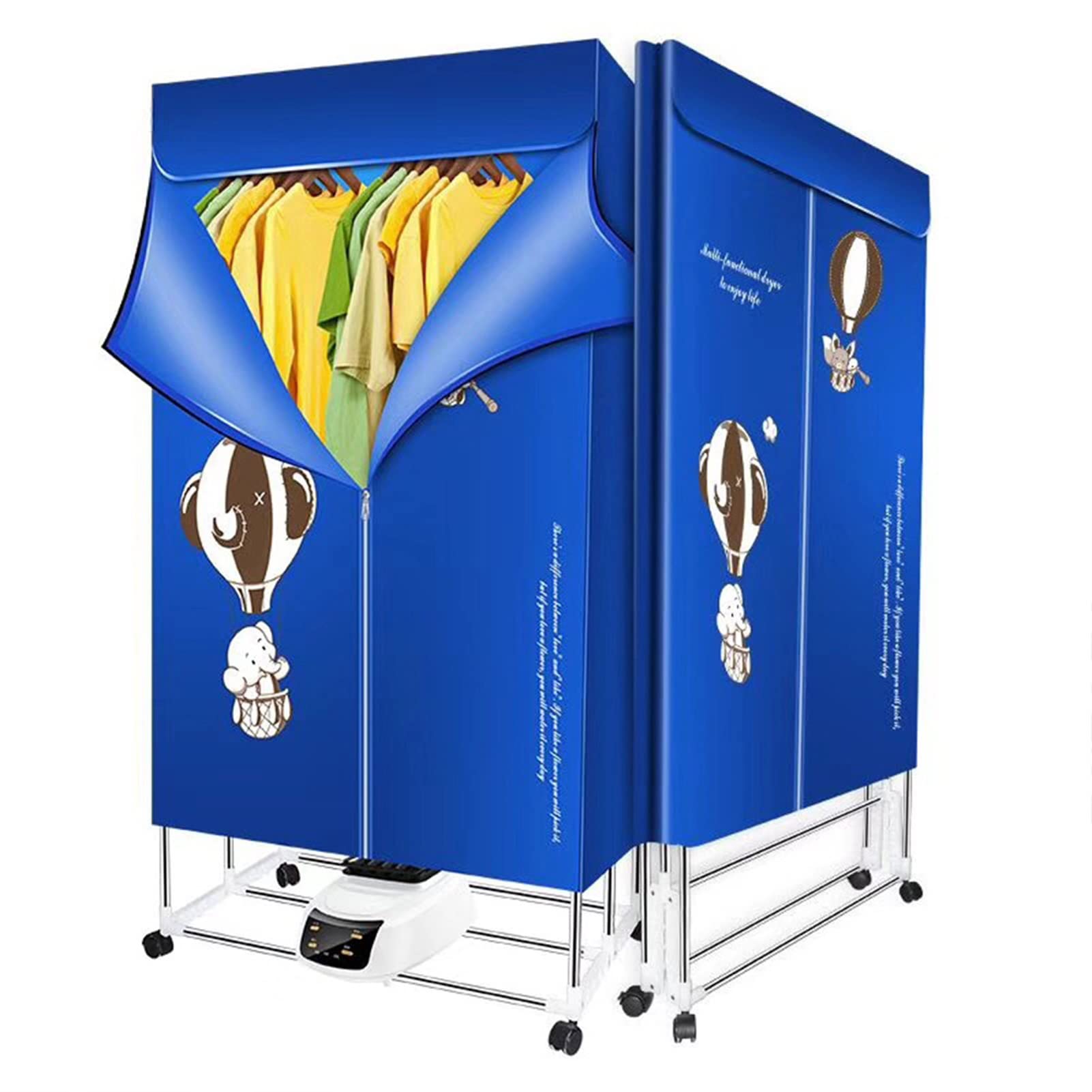 Secadora De Ropa Eléctrica Tendedero De Ropa con Calefacción con Tapa, Armario Plegable con Rejilla De Secado De Aire Caliente, Control Remoto-1200-1500W-3 Engranajes, Baja Energía para Ropa De
