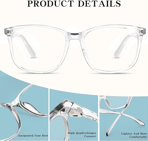 Miniatura 3 de Oilway Gafas de bloqueo de luz azul para mujeres y hombres, paquete de 3 lentes de lectura para computadora, juegos, TV, teléfonos, antifatiga