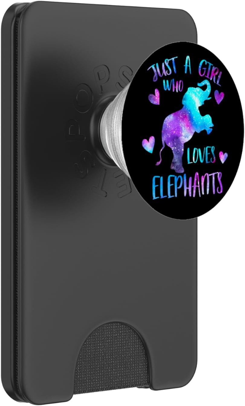 Just a Girl Who Loves Elephants Space Galaxy Elephant PopSockets PopWallet for MagSafe