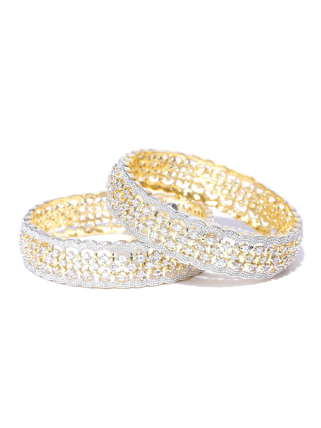 American Diamond Plated Bangles (2.4) Set of 2