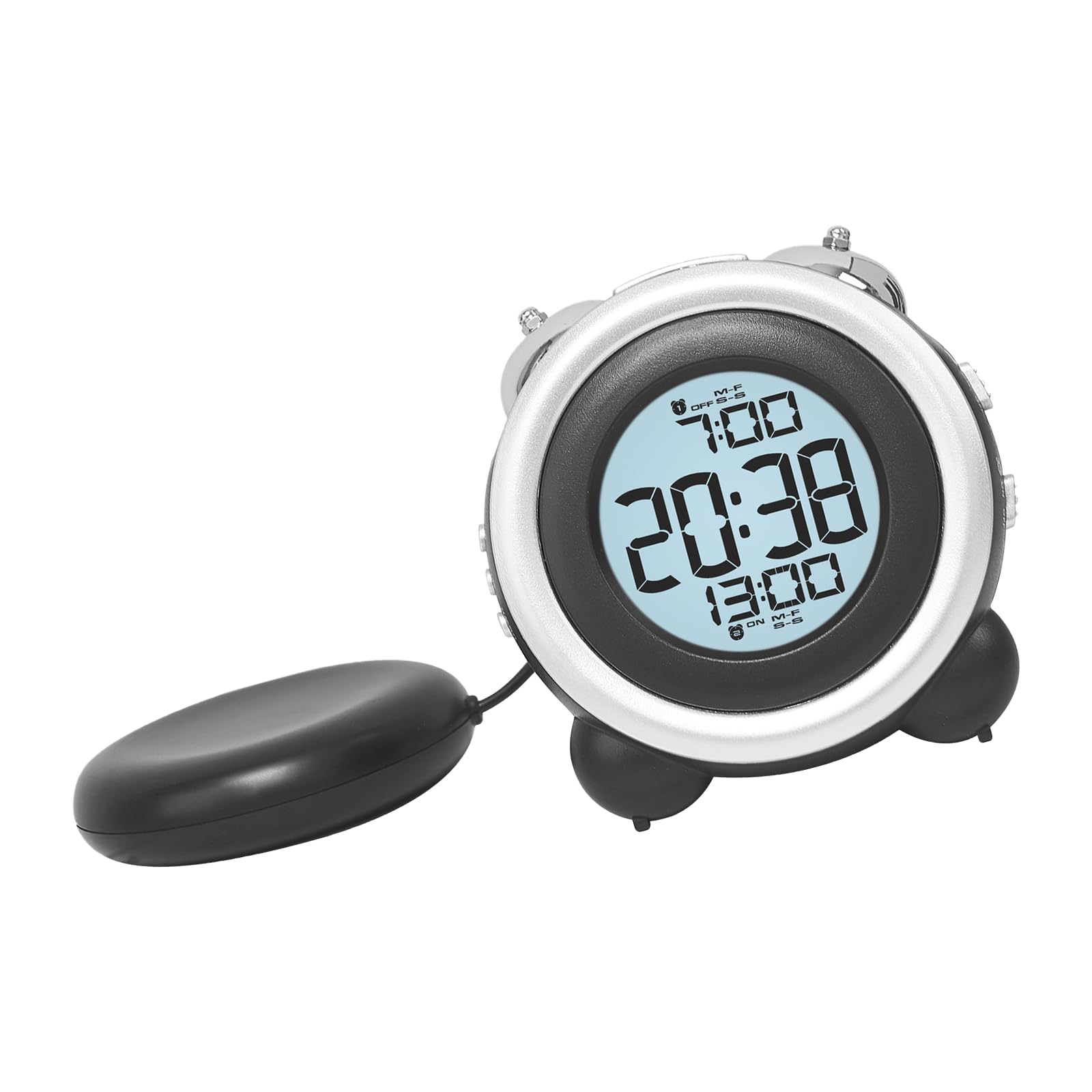 Msioytog Multifunctional Vibrating Alarm Clock with Multiple Alarms with Backlight for Heavy Sleepers and Hearing Impaired Multifunctional Alarm Clock