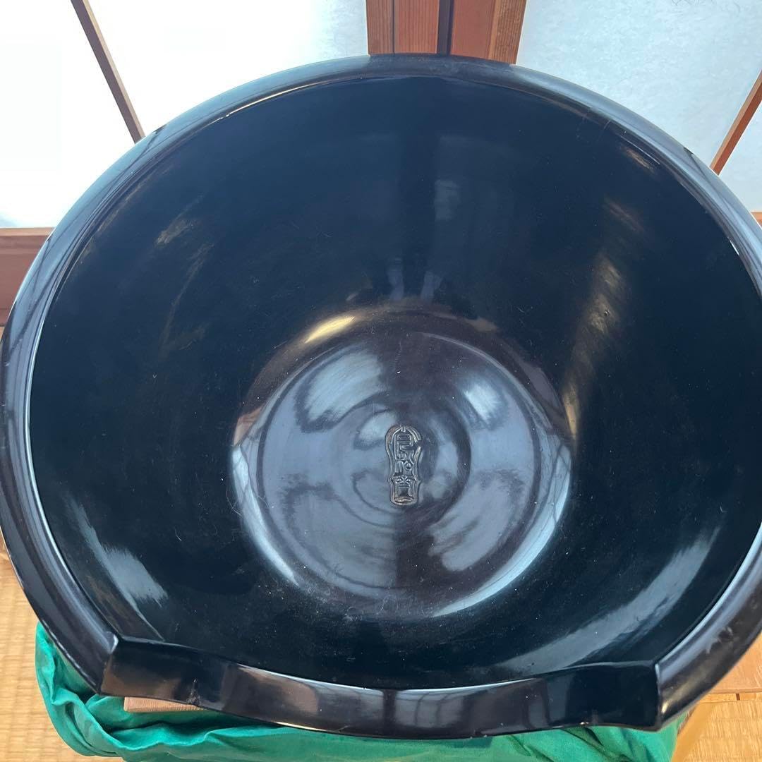 ほぼ 茶道具 面取風炉 真黒塗 月松斎造 共箱付き茶道具 茶会