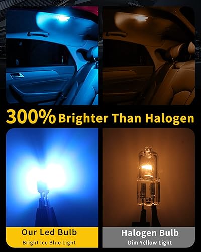 Miniatura 2 de YM E-Bright Paquete de 10 bombillas LED T10, 194, 168 bombillas LED blancas, 2825 W5W 912, luces interiores de automóvil para cajuela, cúpula, mapa,