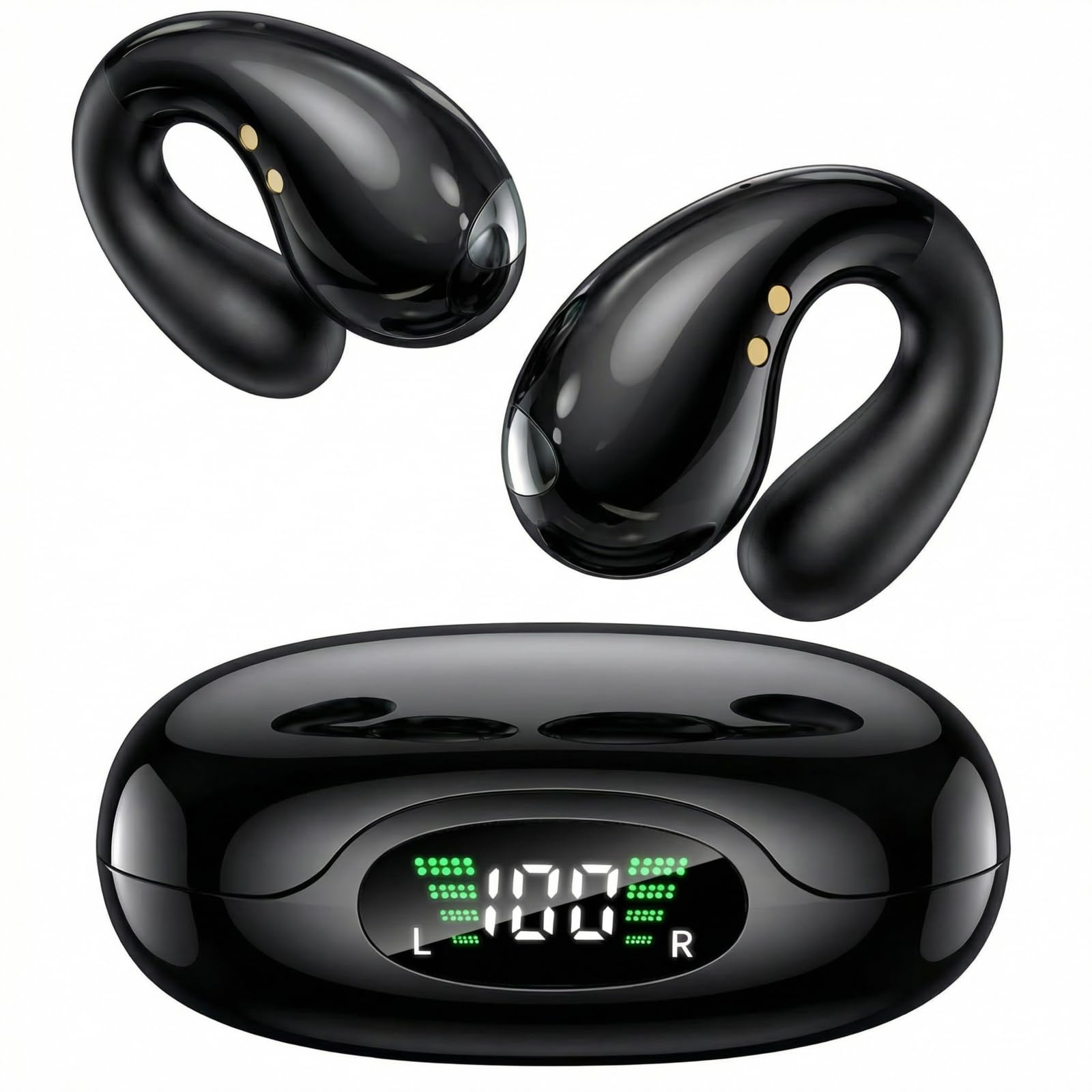Boytond Ultra Open Ear Earbuds - Ergonomic Clip-On Earbuds, Bone Conduction Over-The-Ear Headphones with Waterproof Design and Secure Fit for Small Ears, Pearl White — view 8