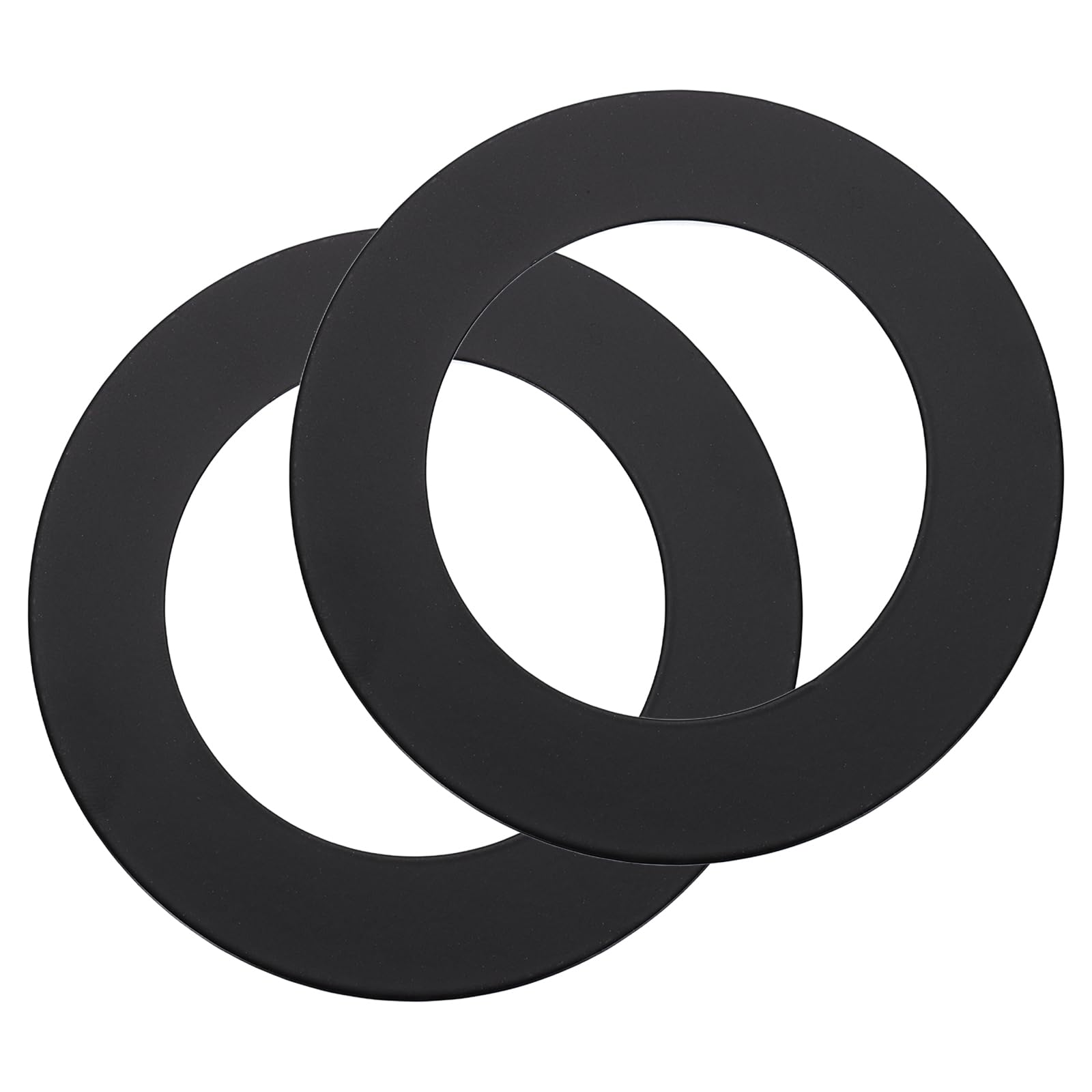 sourcing map 2 Pack Goof Rings for 3" Recessed Lights, 3.2" ID 4.9" OD Steel Flat Goof Trim Ring Can Light Cover Plate Flush Mount Can Converter for Ceiling Wall Hole Decorative, Matte Black