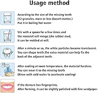 Vista 5 de Kit de reparación de dientes falsos para bricolaje, kit de cuidado dental con pegamento para rellenar dientes rotos y coronas y puentes moldeables