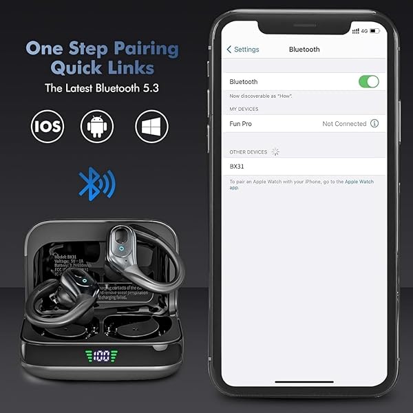 Bluetooth 5.4 Wireless Earbuds, Noise Cancelling Earbuds with 75 Hours Playtime, LED Power Display, IPX7 Waterproof Earbuds - 4