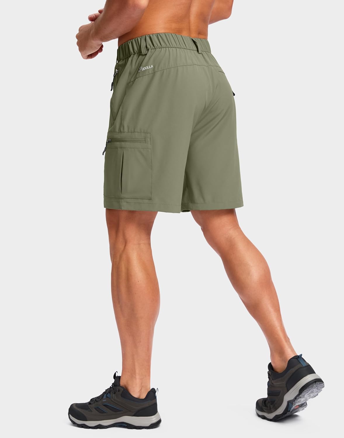 Pudolla Men's Hiking Cargo Shorts 9"/7"/11" Lightweight Outdoor Shorts for Men Trip Golf Camping Casual with 5 Zipper Pockets - Image 2