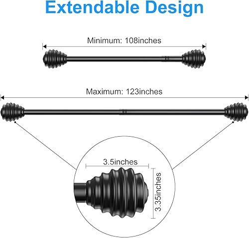 Miniatura 5 de Barra de cortina ajustable para ventana (32-116 pulgadas)
