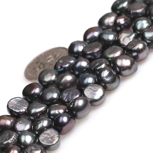 Miniatura 4 de Cuentas de perlas cultivadas de agua dulce para hacer joyas, piedras preciosas semipreciosas de 0.236-0.276 in, color azul oscuro, 15 pulgadas,