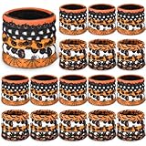 Chuangdi 100 Pcs Halloween Elastic Hair Ties for Girls and Women Nylon Hairband Elastics Ponytail Soft Hairband No Crease Damage for Girls Thick Straight Curly Hair Multi Colored