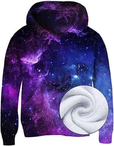 Funnycokid Boys Hoodies Girls Sweatshirts Kids Funny Pullover Fleece Thick Hooded Clothes With Pocket 6-16 Years