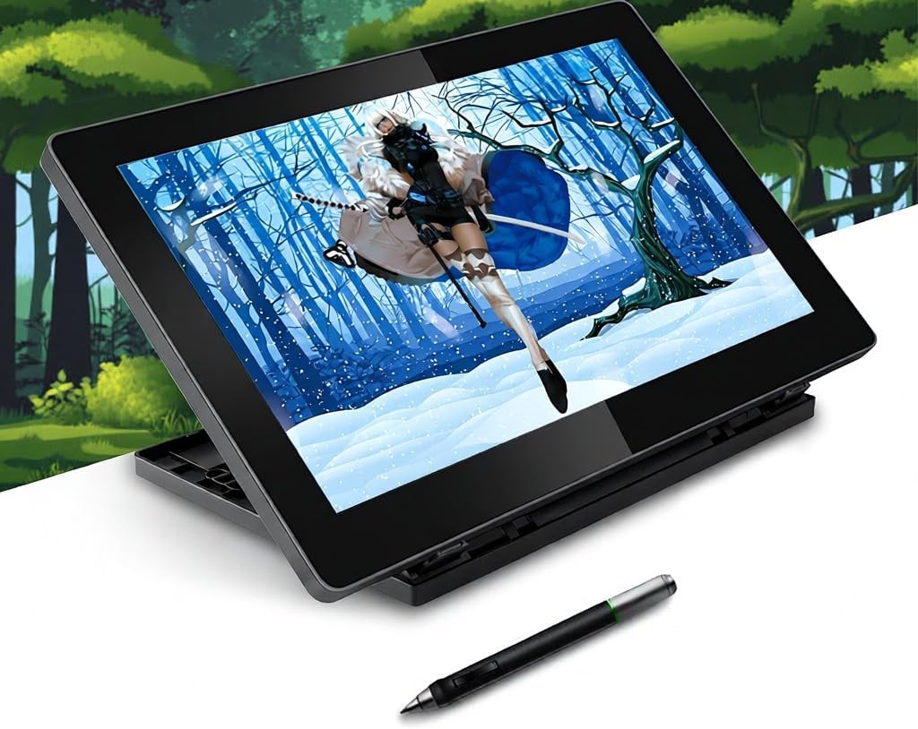 BT-16HDK Portable Graphics Drawing Tablet Display with H-IPS LCD 8192 Pressure Level Passive Technology USB-Powered Low Consumption Interactive Stylus Pen