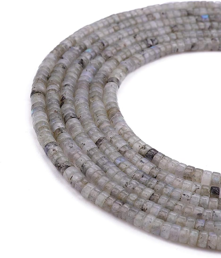 Natural Spectrolite Spacer Beads Caps Loose Semi Gemstone for Beading Jewelry Making 4mmx2mm 38cm - Image 5