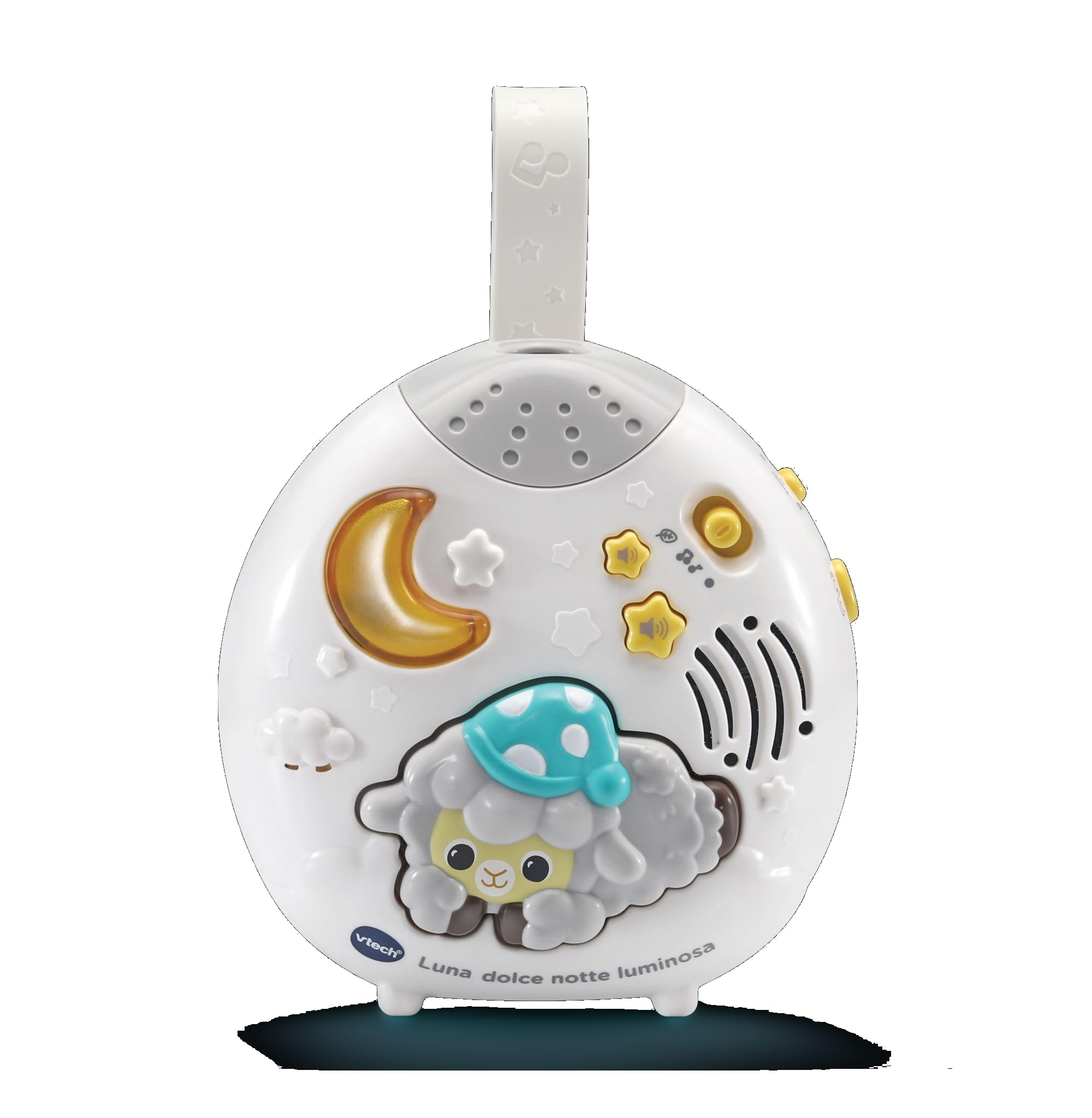 VTech Luna, Dolce Notte Luminosa, Luce Notturna Bambini, Luce Musicale con 40 Melodie e 2 Canzoni, Modalità Ninna Nanna e Suoni della Natura, Lingua Italiana, Batterie Incluse, 0-36 Mesi