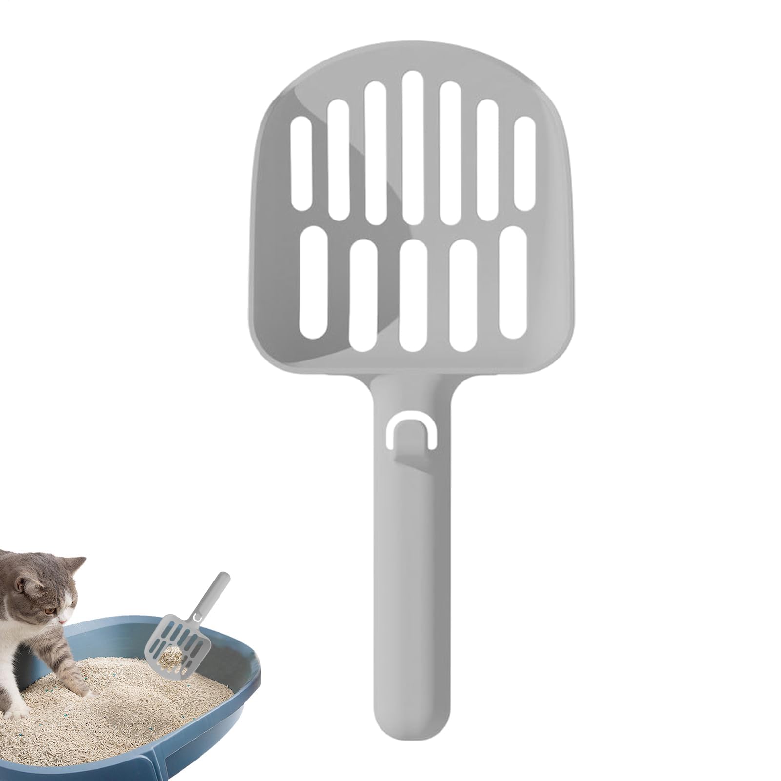Pala para Arena de Gato, Accesorios for Mascotas for Limpieza de Patio Interior y Exterior, Gatito, Cachorro, Conejito, pequeñas(Gray)