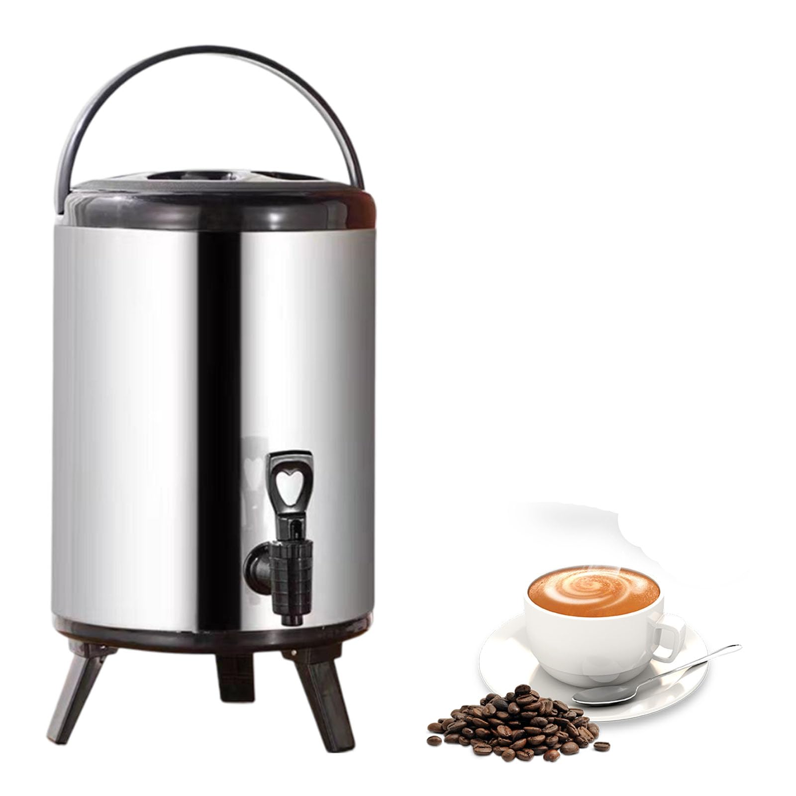 Distributeur de boissons en acier inoxydable 10L avec robinet pour buffet de café