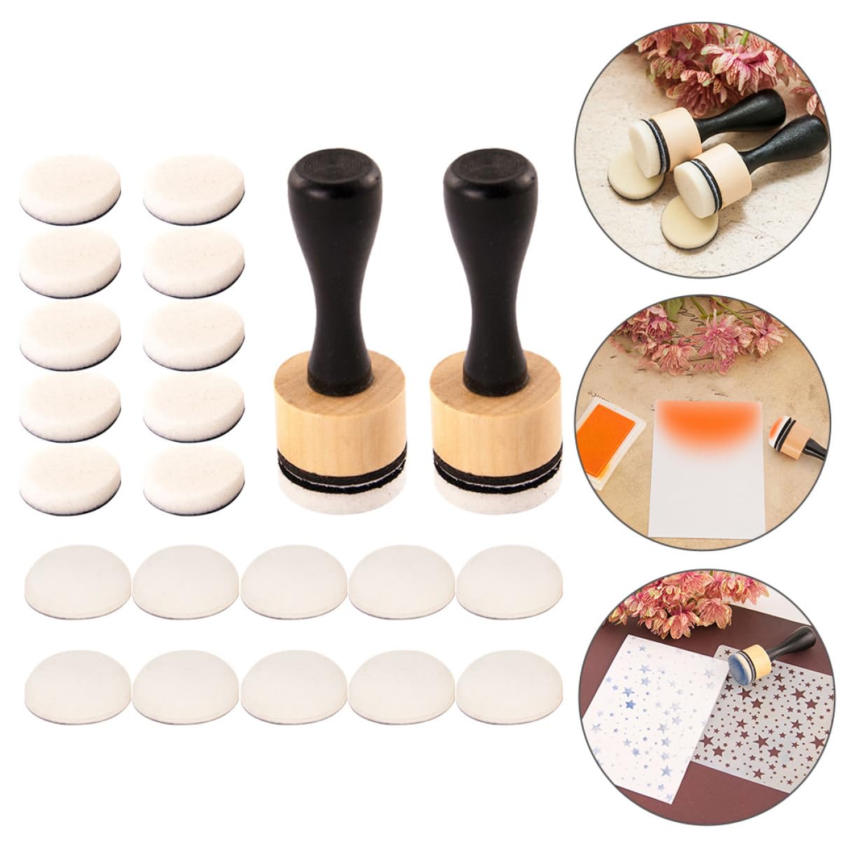 HOMSFOU 4 Sätze Mini Schwamm Pinselwerkzeug Schwammwalzen zum Streichen Make-up-Schwämme Schwammpinsel Make-up-Schwamm Kunstschwamm Schwämme zum Malen Schwammfarbe Gummi