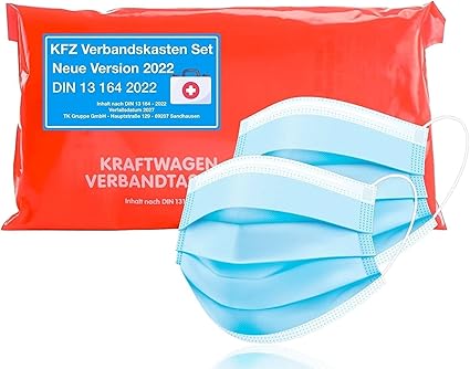 Kfz verbandskasten + erste hilfe + auto pkw auto verbandstasche Auto Verbandskasten - Neue Norm 2023 für Tüv geprüft - zertifiziert DIN
