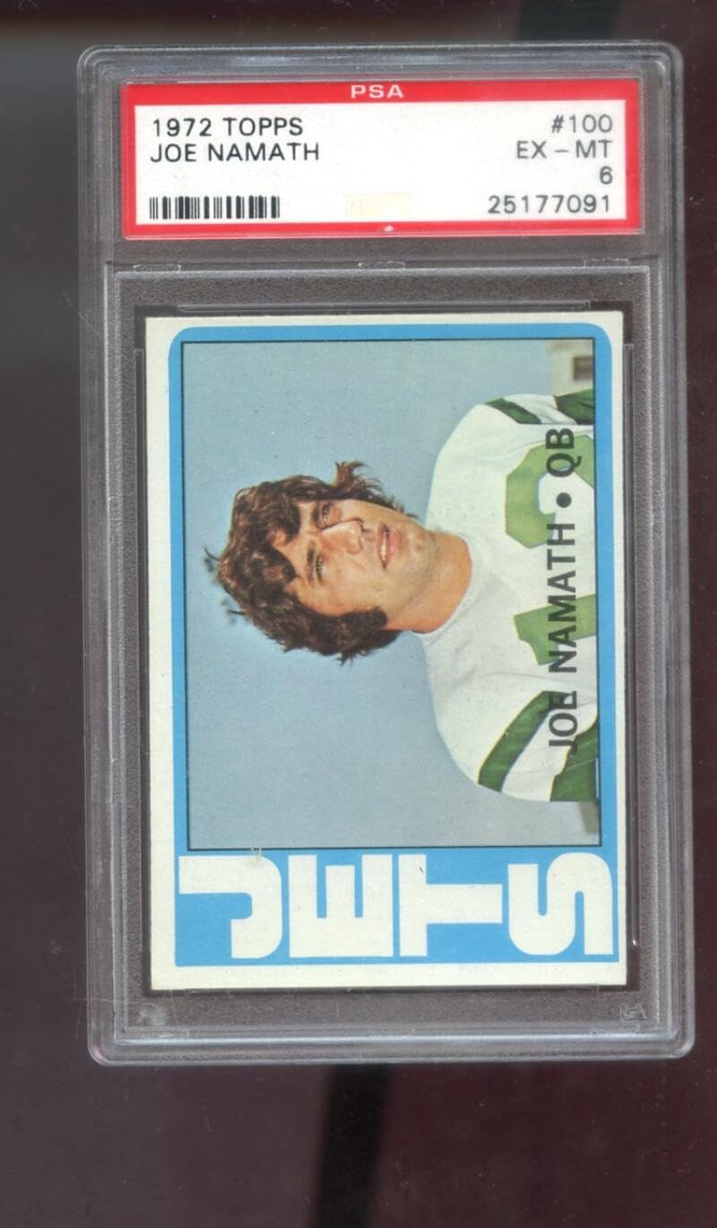 1972 Topps #100 Joe Namath PSA 6 Graded Football Card NFL New York Jets