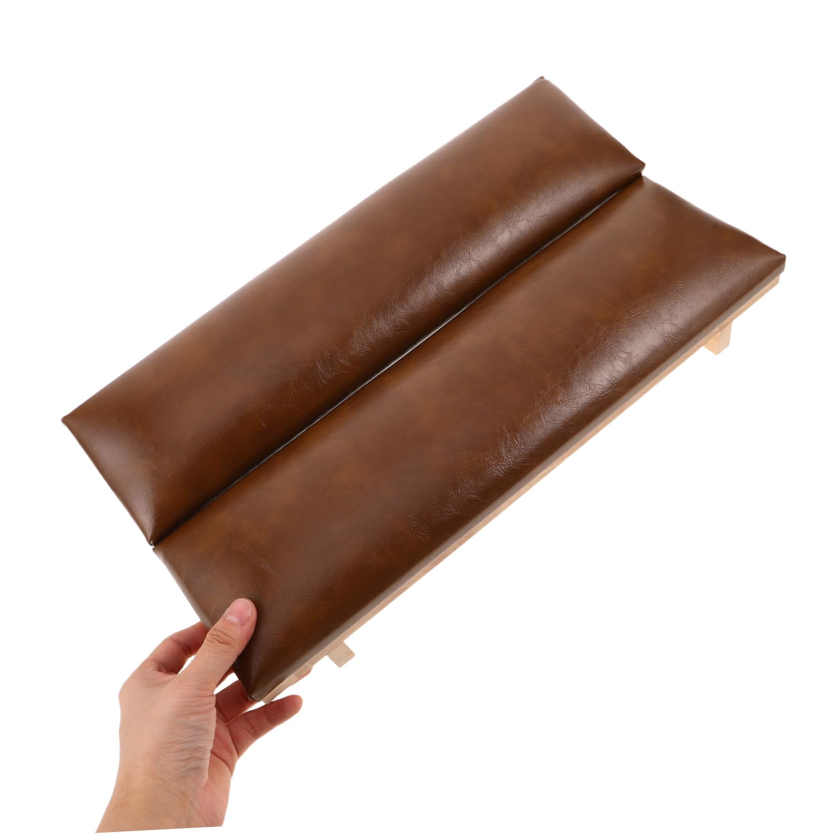Cuscino Poggiamani per Unghie Marrone 40x10x9 Cm in Pu | Supporto Stabile e Antiscivolo, per Manicure Professionale, Set con Poggiapolso per Tavolo