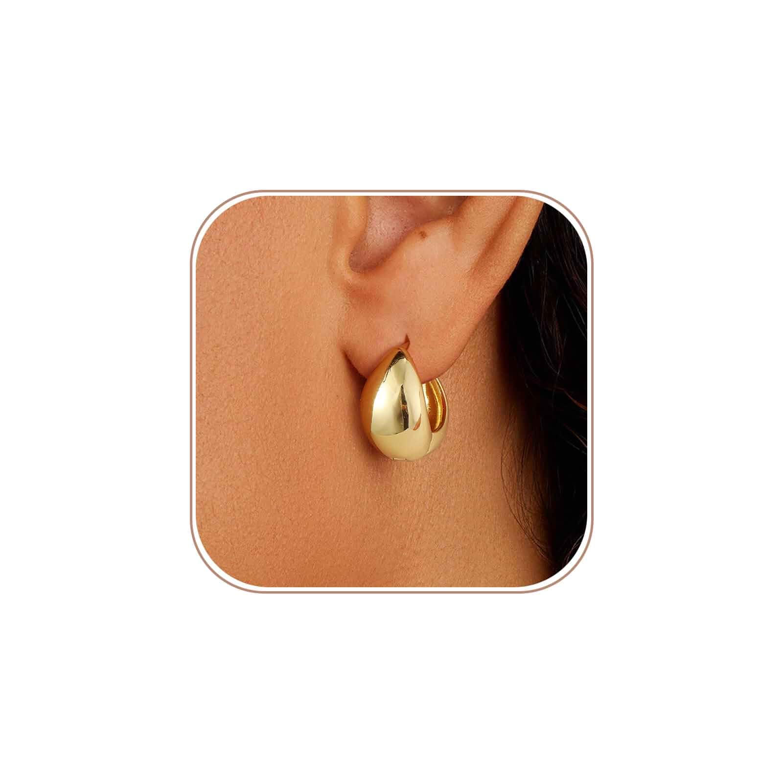 Gold/Silver Plated Earrings for Women Small Dainty Lightweight Minimalist Hypoallergenic Simple Piercing Jewelry for Women Trendy Gift