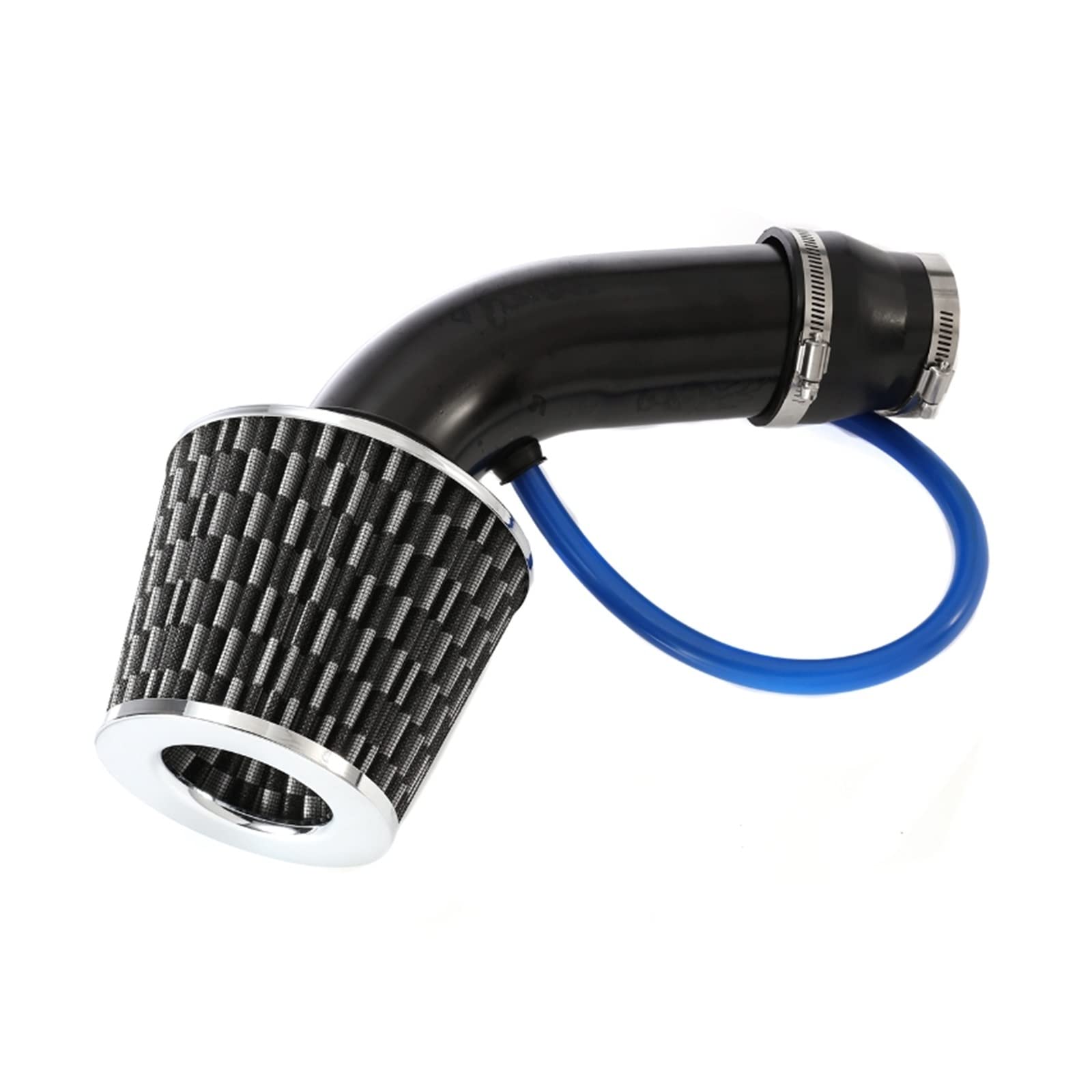 Kit Filtro Di Aspirazione Aria Universale, Tubo Flessibile Di Aspirazione Aria Fredda Per Auto In Alluminio Conico Da 3 E 76 Mm Compatibile Con Auto Da Corsa 94280137
