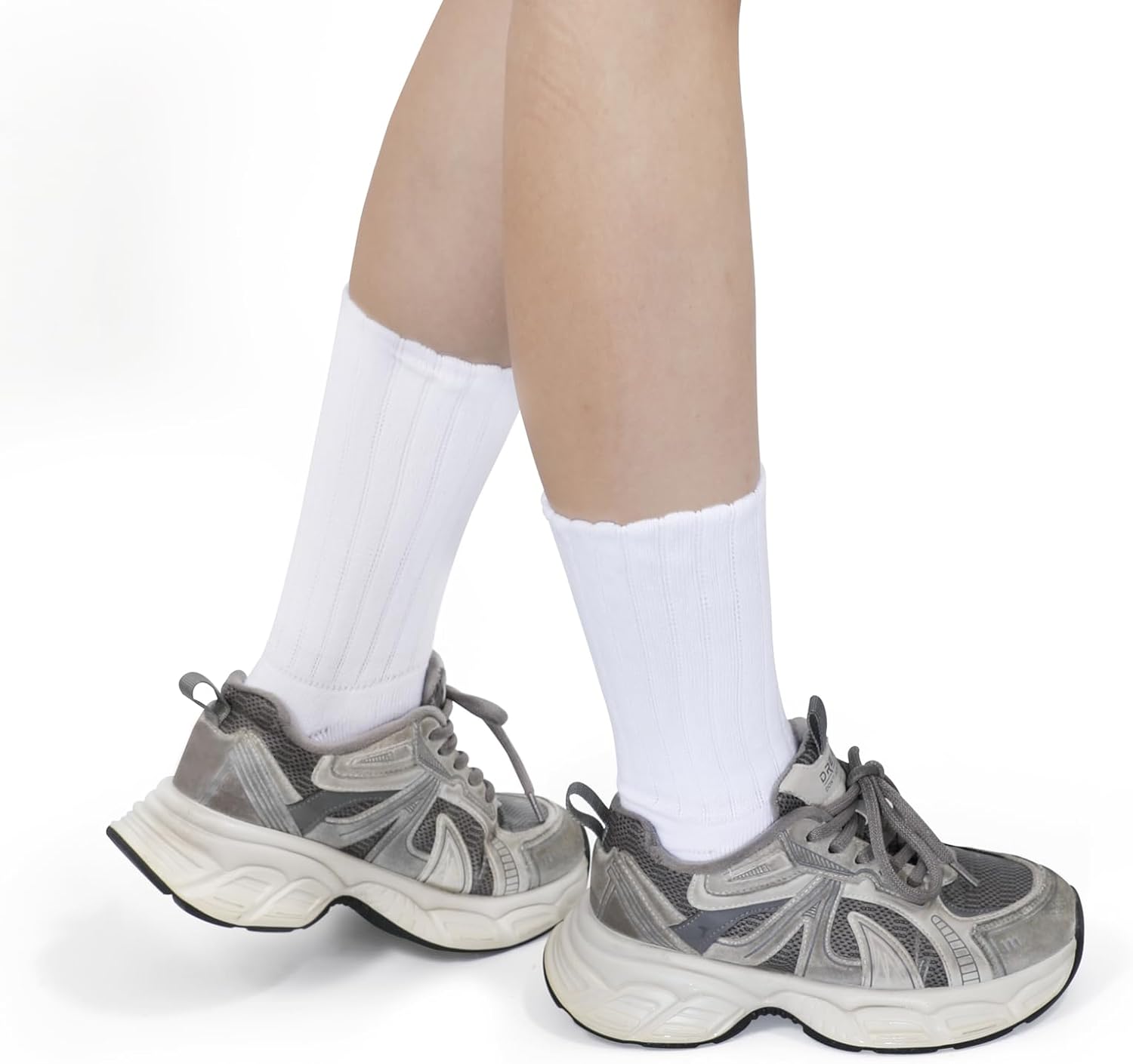 White Slouch Socks for Women Soft and Cozy All Cotton Socks with Double Layer Cuffs Breathable Terry Suits Size 5-9 Cold Winter Socks - Image 8