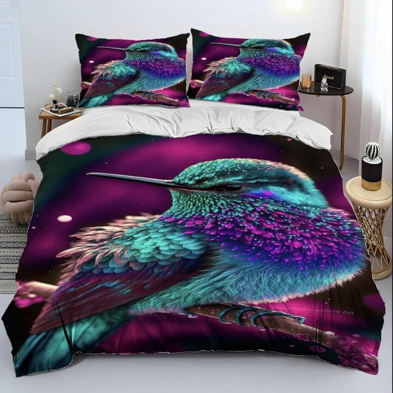 Housse de couette 140x200 pour une décoration de chambre printanière aux motifs oiseaux