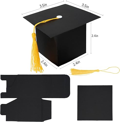 Miniatura 14 de 50 cajas de dulces de graduación, cajas de regalo de graduación, regalos de fiesta de graduación para la clase de 2024, decoración de fiesta de Negro