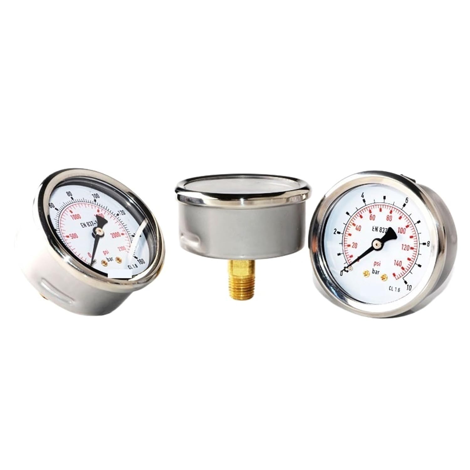 1pc Stainless Steel Gauge SM1SP63B 63mm 2.5inch 1/4 NPT Back Manometer Liquid Hydraulic for Oil Medium Pressure Gauge(0-400BAR)