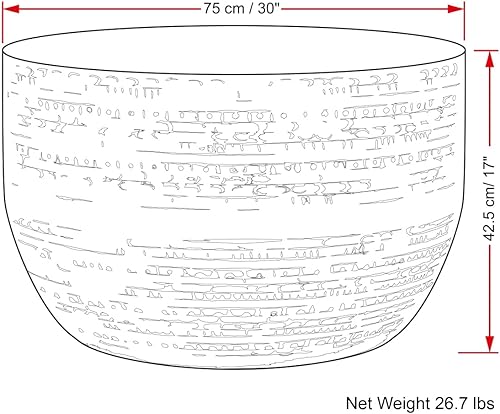 Miniatura 58 de SIMPLIHOME Johnsen - Mesa de metal, 15 pulgadas de ancho, con tambor de hierro macizo, color plata antigua con patrón tribal, mesa auxiliar redonda