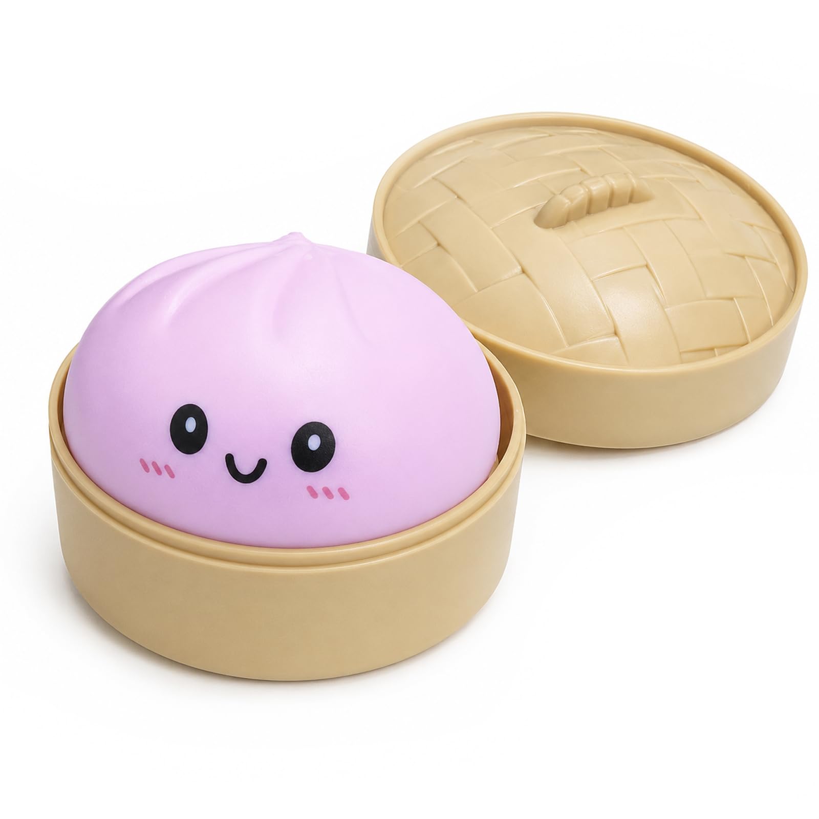 Giant Dumpling Squishy,Squishy Dumpling Desk Gadget with Steamer Box,Mystery Dumplings Squishys,Cute Bao Bun Squishys,for Home Office Portable Calming Accessory Daily Leisure for Adults