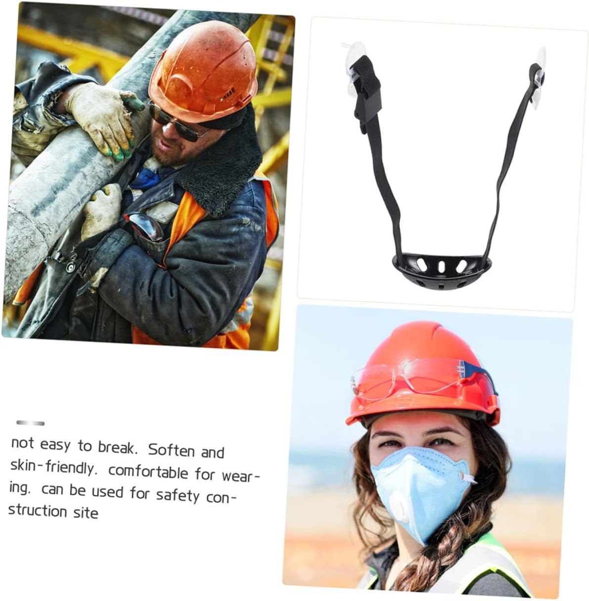 Generic Chin Strap for Construction Helmet Universal Fit Soft Comfortable Helmet Supplies Black Color